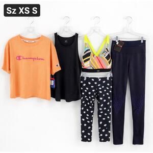 Champion NWT Crop Tee Fabletics Tank VSX Bra Leggings Womens XS S Lot